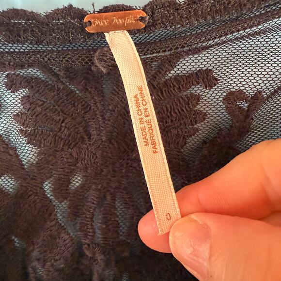 Free People Reign Over Me Lace Long Sleeve Dress Size 0 - Picture 8 of 9